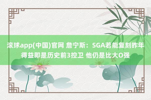 滚球app(中国)官网 詹宁斯：SGA若能复刻昨年得益即是历史前3控卫 他仍是比大O强