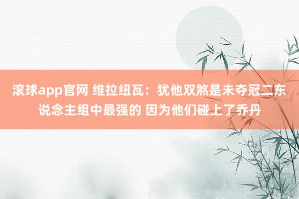 滚球app官网 维拉纽瓦：犹他双煞是未夺冠二东说念主组中最强的 因为他们碰上了乔丹