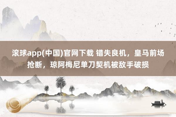 滚球app(中国)官网下载 错失良机，皇马前场抢断，琼阿梅尼单刀契机被敌手破损