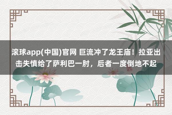 滚球app(中国)官网 巨流冲了龙王庙！拉亚出击失慎给了萨利巴一肘，后者一度倒地不起