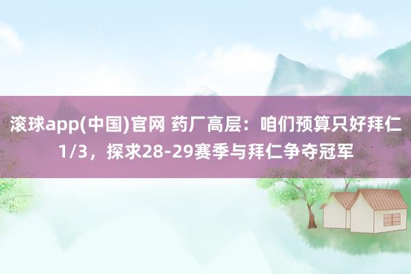 滚球app(中国)官网 药厂高层：咱们预算只好拜仁1/3，探求28-29赛季与拜仁争夺冠军