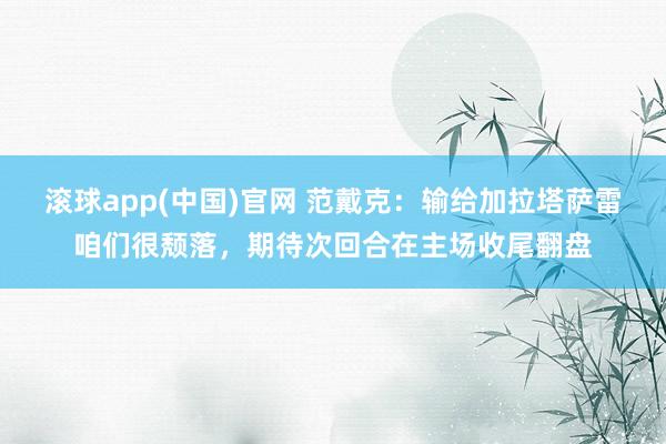 滚球app(中国)官网 范戴克：输给加拉塔萨雷咱们很颓落，期待次回合在主场收尾翻盘
