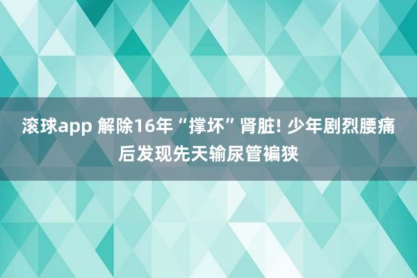 滚球app 解除16年“撑坏”肾脏! 少年剧烈腰痛后发现先天输尿管褊狭