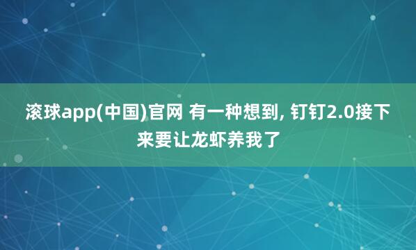 滚球app(中国)官网 有一种想到， 钉钉2.0接下来要让龙虾养我了