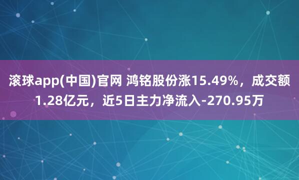 滚球app(中国)官网 鸿铭股份涨15.49%，成交额1.28亿元，近5日主力净流入-270.95万