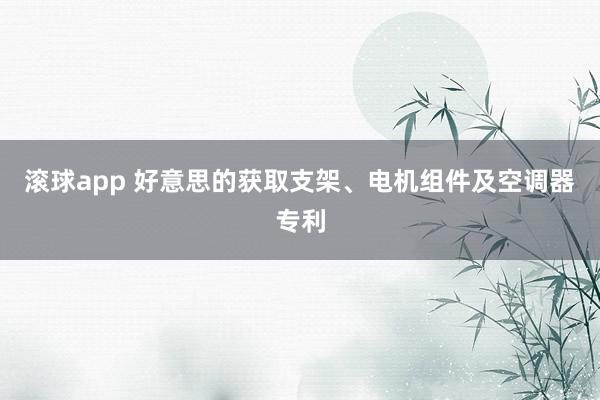 滚球app 好意思的获取支架、电机组件及空调器专利