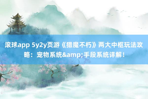 滚球app 5y2y页游《猎魔不朽》两大中枢玩法攻略：宠物系统&手段系统详解！