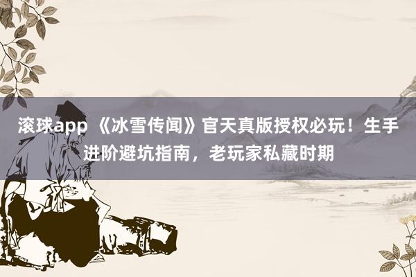滚球app 《冰雪传闻》官天真版授权必玩！生手进阶避坑指南，老玩家私藏时期