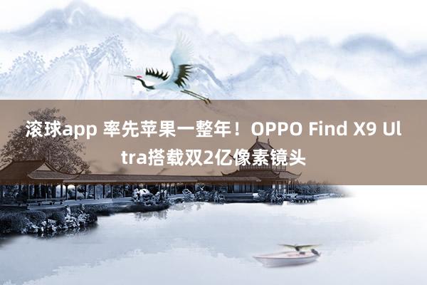 滚球app 率先苹果一整年！OPPO Find X9 Ultra搭载双2亿像素镜头