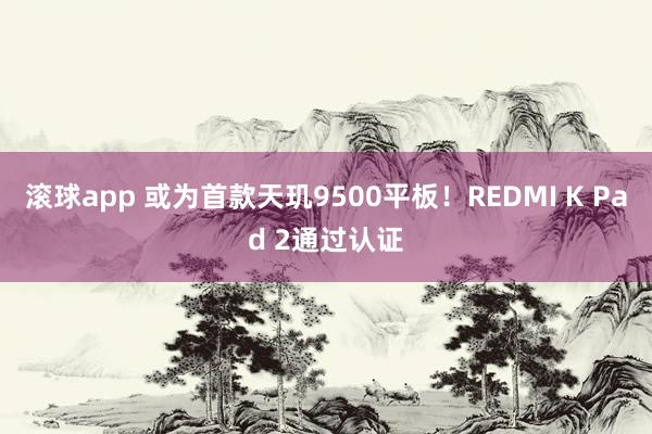 滚球app 或为首款天玑9500平板！REDMI K Pad 2通过认证