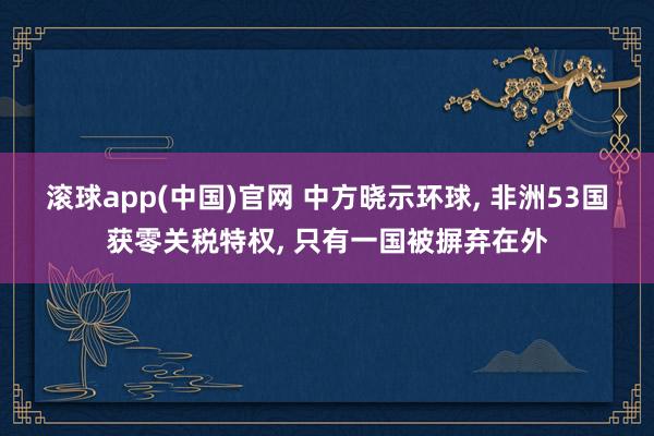 滚球app(中国)官网 中方晓示环球， 非洲53国获零关税特权， 只有一国被摒弃在外