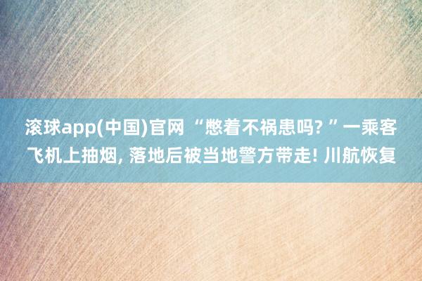滚球app(中国)官网 “憋着不祸患吗? ”一乘客飞机上抽烟， 落地后被当地警方带走! 川航恢复