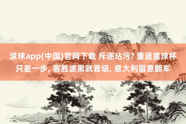 滚球app(中国)官网下载 斥逐玷污? 重返寰球杯只差一步， 客胜波黑就晋级， 意大利留意翻车