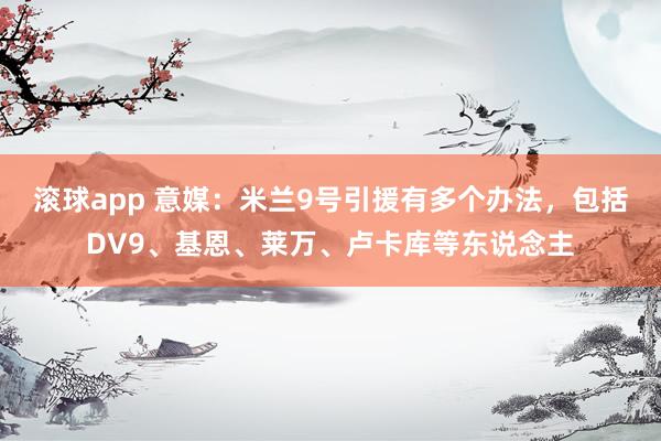 滚球app 意媒：米兰9号引援有多个办法，包括DV9、基恩、莱万、卢卡库等东说念主