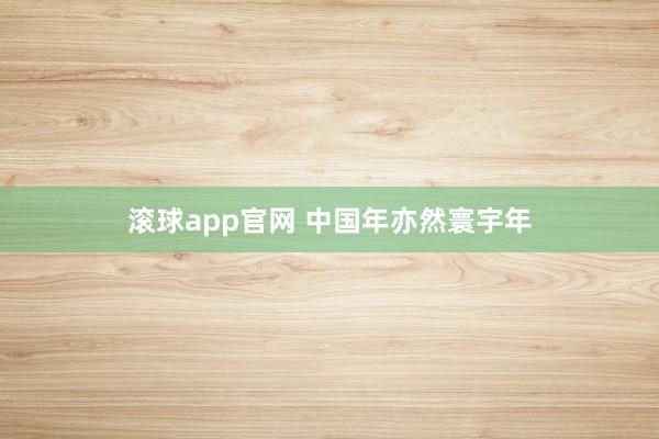 滚球app官网 中国年亦然寰宇年