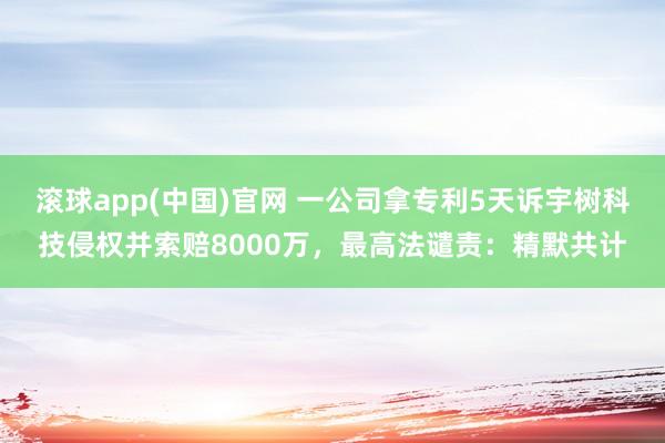 滚球app(中国)官网 一公司拿专利5天诉宇树科技侵权并索赔8000万，最高法谴责：精默共计