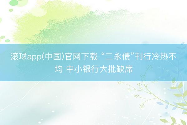 滚球app(中国)官网下载 “二永债”刊行冷热不均 中小银行大批缺席