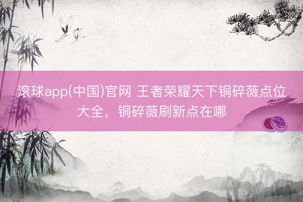 滚球app(中国)官网 王者荣耀天下铜碎薇点位大全，铜碎薇刷新点在哪