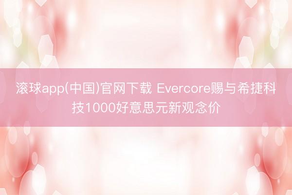 滚球app(中国)官网下载 Evercore赐与希捷科技1000好意思元新观念价