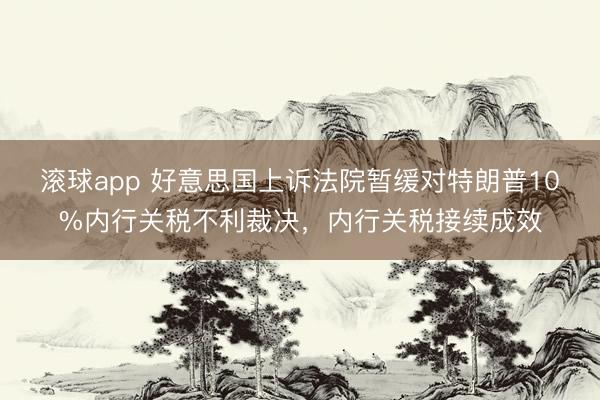 滚球app 好意思国上诉法院暂缓对特朗普10%内行关税不利裁决，内行关税接续成效