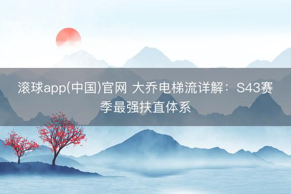 滚球app(中国)官网 大乔电梯流详解：S43赛季最强扶直体系
