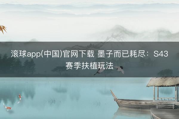滚球app(中国)官网下载 墨子而已耗尽：S43赛季扶植玩法