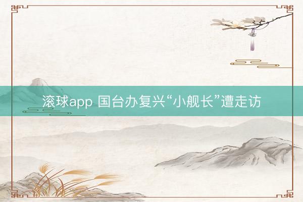 滚球app 国台办复兴“小舰长”遭走访