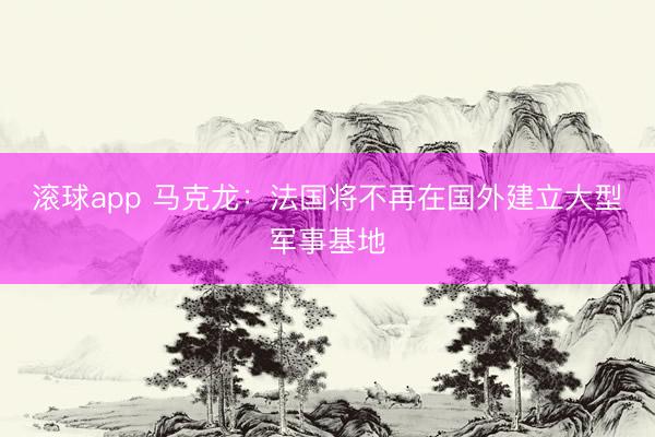 滚球app 马克龙：法国将不再在国外建立大型军事基地