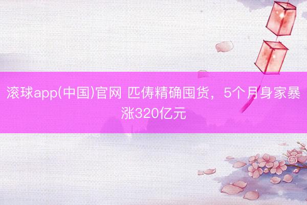 滚球app(中国)官网 匹俦精确囤货，5个月身家暴涨320亿元
