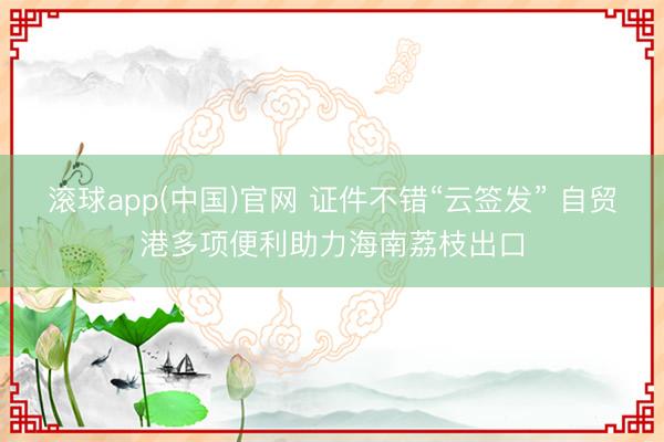 滚球app(中国)官网 证件不错“云签发” 自贸港多项便利助力海南荔枝出口