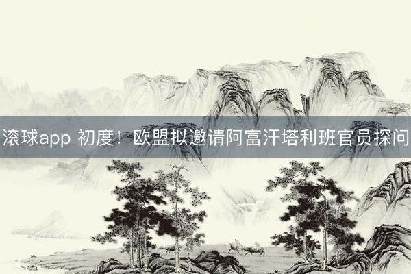 滚球app 初度！欧盟拟邀请阿富汗塔利班官员探问