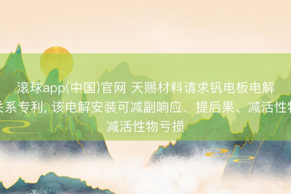滚球app(中国)官网 天赐材料请求钒电板电解安装关系专利， 该电解安装可减副响应、提后果、减活性物亏损