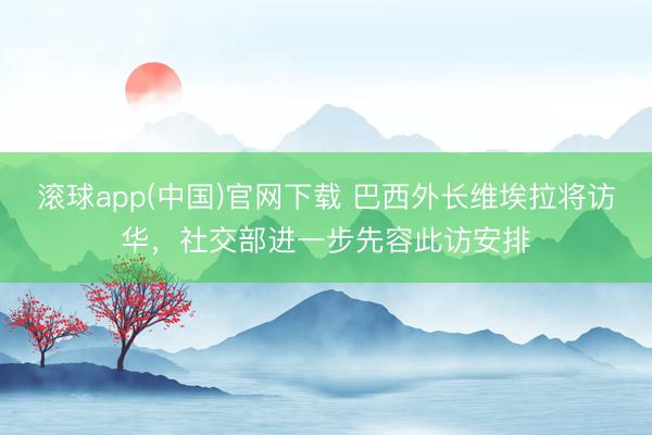 滚球app(中国)官网下载 巴西外长维埃拉将访华，社交部进一步先容此访安排
