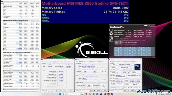 4-DIMM主板初度冲破！芝奇DDR5内存跑出9200MT/s：仅1.1V电压