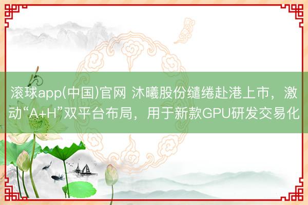滚球app(中国)官网 沐曦股份缱绻赴港上市，激动“A+H”双平台布局，用于新款GPU研发交易化