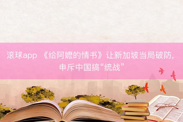 滚球app 《给阿嬷的情书》让新加坡当局破防， 申斥中国搞“统战”