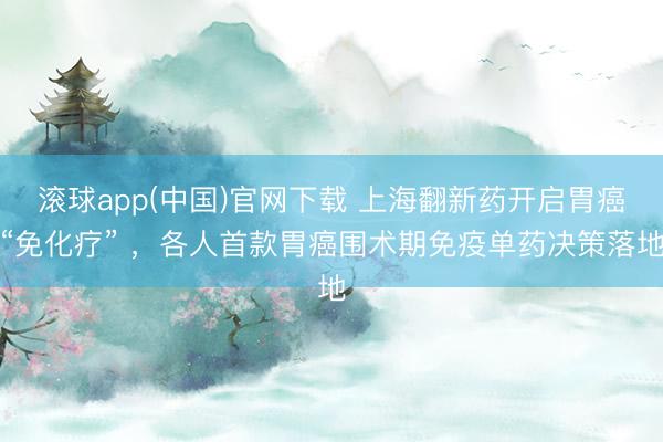 滚球app(中国)官网下载 上海翻新药开启胃癌“免化疗” ，各人首款胃癌围术期免疫单药决策落地