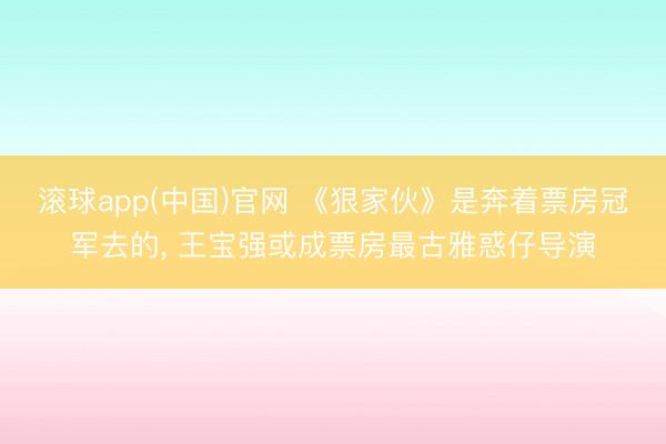 滚球app(中国)官网 《狠家伙》是奔着票房冠军去的， 王宝强或成票房最古雅惑仔导演